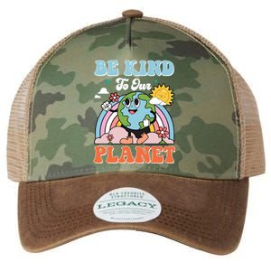 Be Kinds To Our Planet Cute Earth Day Rainbow Sun Funny Gift Legacy Tie Dye Trucker Hat