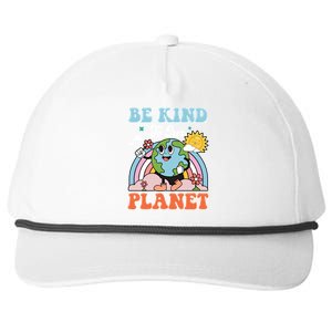 Be Kinds To Our Planet Cute Earth Day Rainbow Sun Funny Gift Snapback Five-Panel Rope Hat