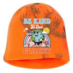 Be Kinds To Our Planet Cute Earth Day Rainbow Sun Funny Gift Kati - Camo Knit Beanie