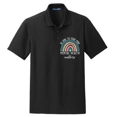 Be Kind To Your Mind Mental Health Matters Rainbow Dry Zone Grid Polo