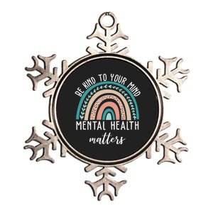 Be Kind To Your Mind Mental Health Matters Rainbow Metallic Star Ornament