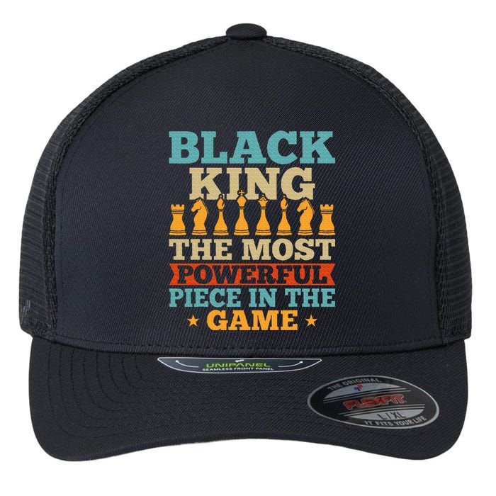 Black King The Most Powerful Piece in The Game Flexfit Unipanel Trucker Cap