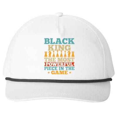 Black King The Most Powerful Piece in The Game Snapback Five-Panel Rope Hat