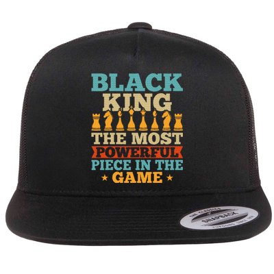 Black King The Most Powerful Piece in The Game Flat Bill Trucker Hat