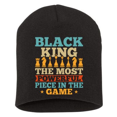 Black King The Most Powerful Piece in The Game Short Acrylic Beanie