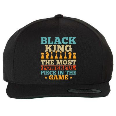 Black King The Most Powerful Piece in The Game Wool Snapback Cap