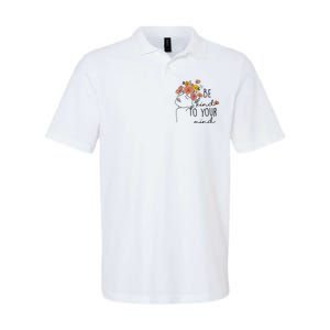 Be Kind To Your Mind Colorful Flower Mental Health Wo Softstyle Adult Sport Polo