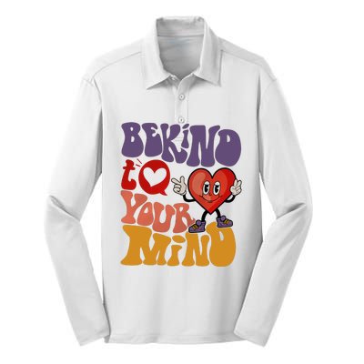 Be Kind To Your Mind Mental Health Self Care Silk Touch Performance Long Sleeve Polo