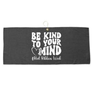 Be Kind To Your Mind Red Ribbon Week Groovy Large Microfiber Waffle Golf Towel