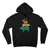 Be Kind To Every Kind Retro Vintage Funny Vegetarian Vegan Hoodie