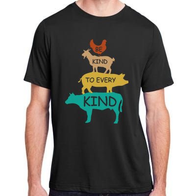 Be Kind To Every Kind Retro Vintage Funny Vegetarian Vegan Adult ChromaSoft Performance T-Shirt