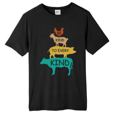 Be Kind To Every Kind Retro Vintage Funny Vegetarian Vegan Tall Fusion ChromaSoft Performance T-Shirt