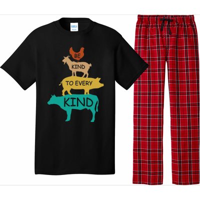 Be Kind To Every Kind Retro Vintage Funny Vegetarian Vegan Pajama Set