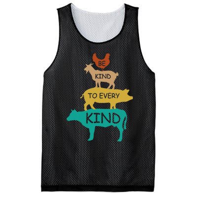 Be Kind To Every Kind Retro Vintage Funny Vegetarian Vegan Mesh Reversible Basketball Jersey Tank