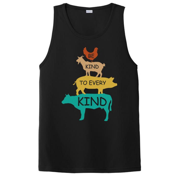 Be Kind To Every Kind Retro Vintage Funny Vegetarian Vegan PosiCharge Competitor Tank