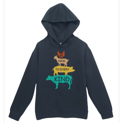 Be Kind To Every Kind Retro Vintage Funny Vegetarian Vegan Urban Pullover Hoodie