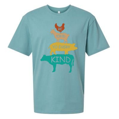 Be Kind To Every Kind Retro Vintage Funny Vegetarian Vegan Sueded Cloud Jersey T-Shirt