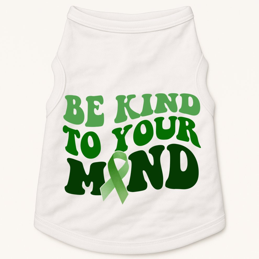 Be Kind To Your Mind Mental Health Awareness Ribbon Doggie Tank