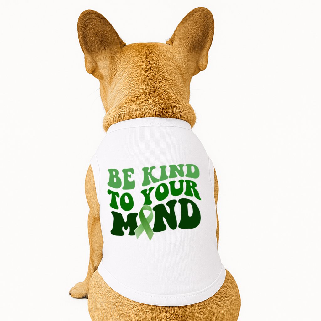 Be Kind To Your Mind Mental Health Awareness Ribbon Doggie Tank