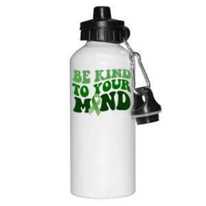 Be Kind To Your Mind Mental Health Awareness Ribbon Aluminum Water Bottle