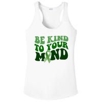 Be Kind To Your Mind Mental Health Awareness Ribbon Ladies PosiCharge Competitor Racerback Tank