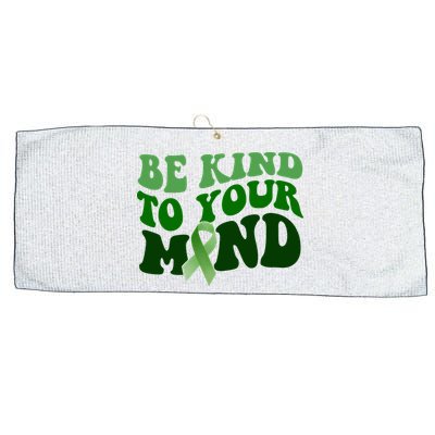 Be Kind To Your Mind Mental Health Awareness Ribbon Large Microfiber Waffle Golf Towel