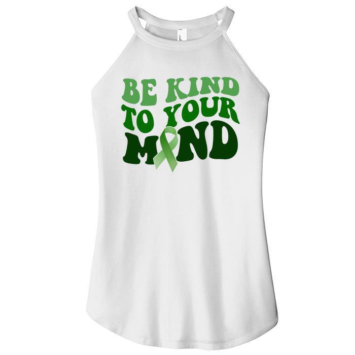 Be Kind To Your Mind Mental Health Awareness Ribbon Women's Perfect Tri Rocker Tank