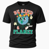 Be Kind To Our Planet Cute Retro Hippie Earth Cooling Performance Crew T-Shirt