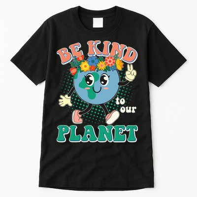 Be Kind To Our Planet Cute Retro Hippie Earth Tall T-Shirt