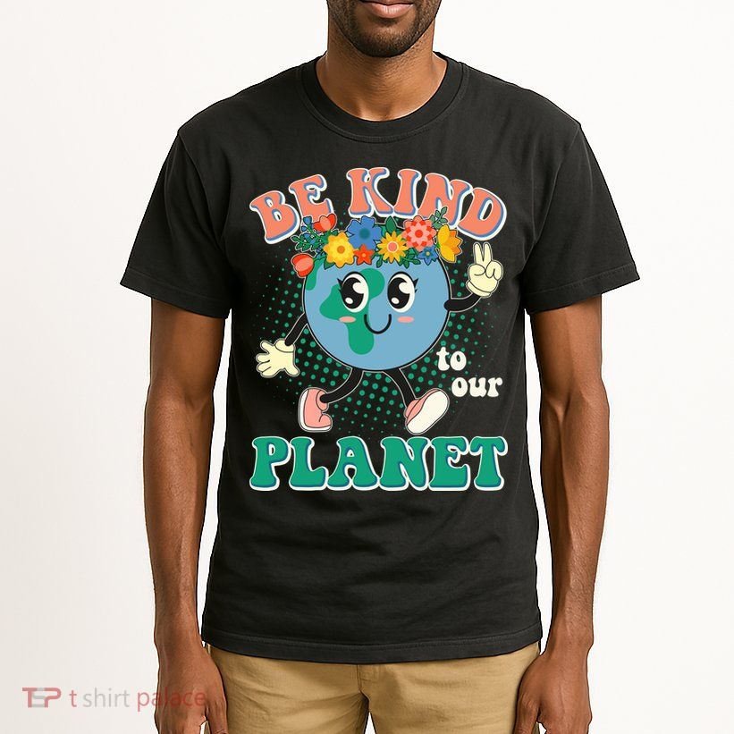 Be Kind To Our Planet Cute Retro Hippie Earth Tall T-Shirt