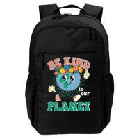 Be Kind To Our Planet Cute Retro Hippie Earth Backpack