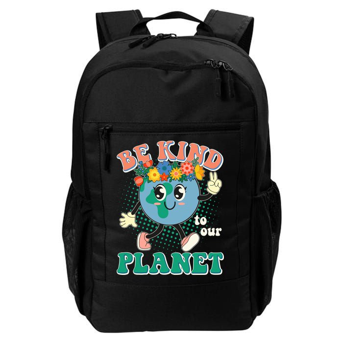 Be Kind To Our Planet Cute Retro Hippie Earth Backpack