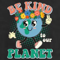 Be Kind To Our Planet Cute Retro Hippie Earth Adult Drive Performance Visor