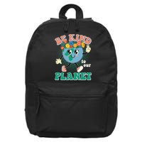 Be Kind To Our Planet Cute Retro Hippie Earth 16 in Basic Backpack