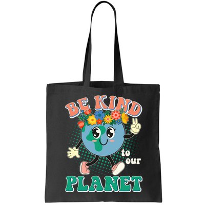 Be Kind To Our Planet Cute Retro Hippie Earth Bag