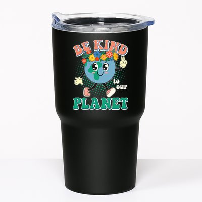 Be Kind To Our Planet Cute Retro Hippie Earth Tumbler