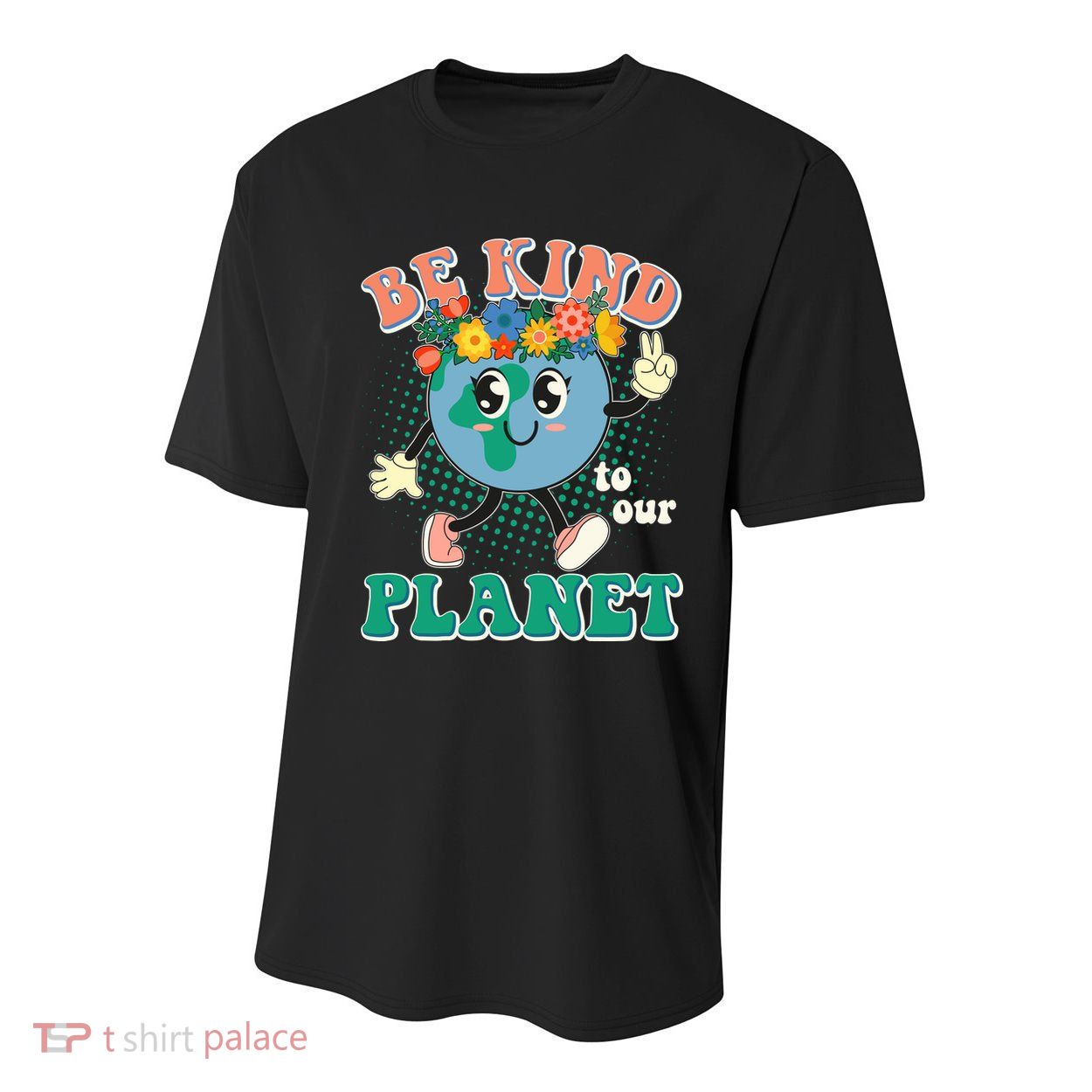 Be Kind To Our Planet Cute Retro Hippie Earth Youth Performance Sprint T-Shirt