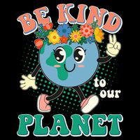 Be Kind To Our Planet Cute Retro Hippie Earth Wool Snapback Cap