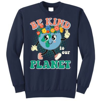 Be Kind To Our Planet Cute Retro Hippie Earth Sweatshirt