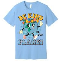 Be Kind To Our Planet Cute Retro Hippie Earth Premium T-Shirt