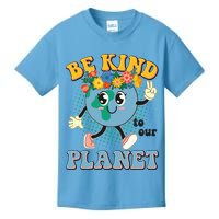 Be Kind To Our Planet Cute Retro Hippie Earth Kids T-Shirt
