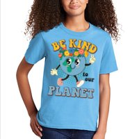 Be Kind To Our Planet Cute Retro Hippie Earth Kids T-Shirt