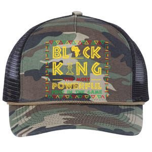 Black King The Most Powerful Piece In Game Black History Day Retro Rope Trucker Hat Cap