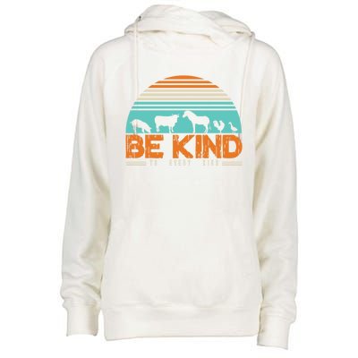 Be Kind To Every Kind Love Animals Eating Plants Gift Womens Funnel Neck Pullover Hood