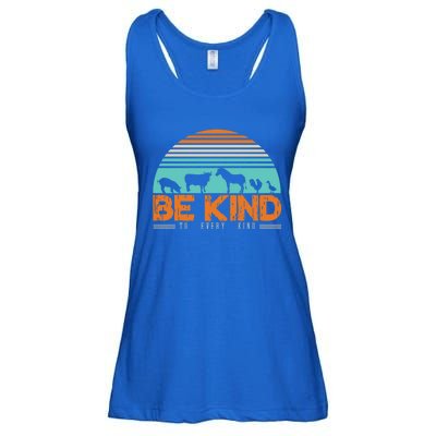 Be Kind To Every Kind Love Animals Eating Plants Gift Ladies Essential Flowy Tank