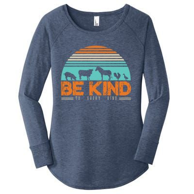 Be Kind To Every Kind Love Animals Eating Plants Gift Women's Perfect Tri Tunic Long Sleeve Shirt