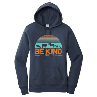 Be Kind To Every Kind Love Animals Eating Plants Gift Women's Pullover Hoodie