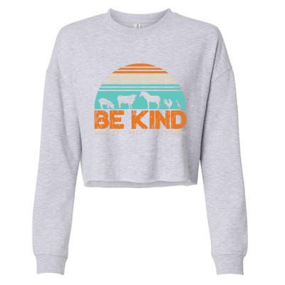 Be Kind To Every Kind Love Animals Eating Plants Gift Cropped Pullover Crew