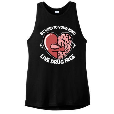 Be Kind To Your Mind Live Drug Free Ladies PosiCharge Tri-Blend Wicking Tank