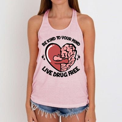 Be Kind To Your Mind Live Drug Free Women's Knotted Racerback Tank